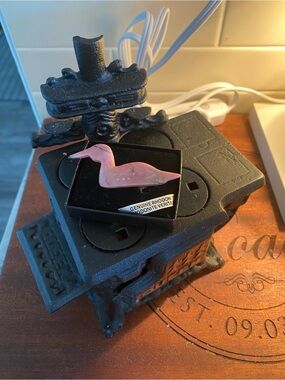 Rhodonite Carved Loon Brooch - Pink Stone Accent